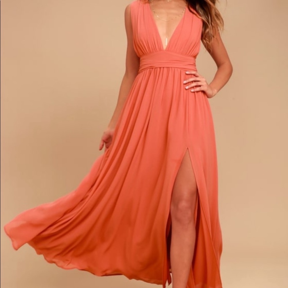 Lulu’s rustic orange maxi dress